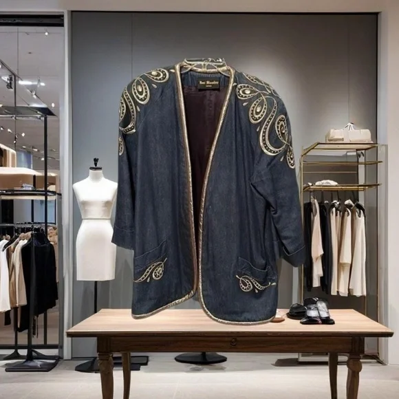 Vintage Roni Blanshay Montreal Luxury Denim Jacket - Picture 2 of 4